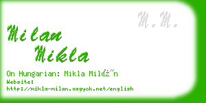 milan mikla business card